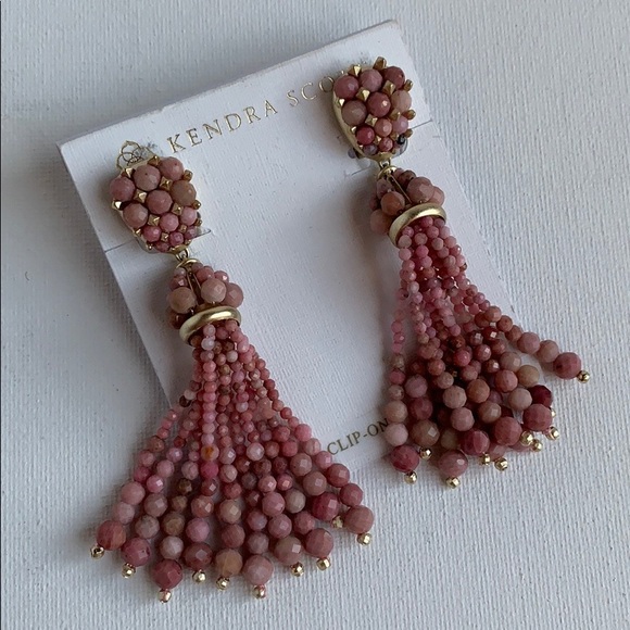 Kendra Scott Jewelry - Kendra Scott Cecily Pink Tassel Clip Earrings NEW